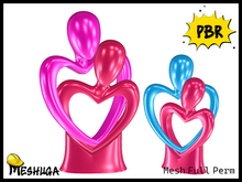 Meshuga PBR Valentines Two Hearts Statue FULL PERM MESH