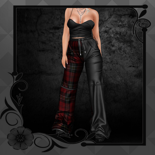 V2V TULISA BLACK AND RED TARTAN PANTS AND TOP (add me )