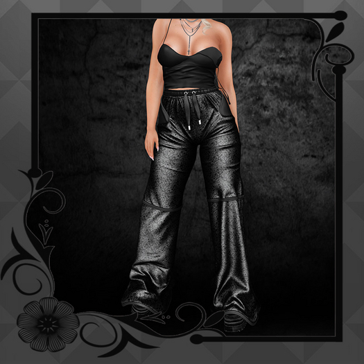 V2V TULISA BLACK SILK PANTS AND TOP(add me )