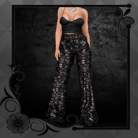 V2V TULISA PINK SKULL PANTS AND BLACK TOP (add me )