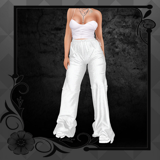 V2V TULISA WHITE SILK PANTS AND TOP (add me )