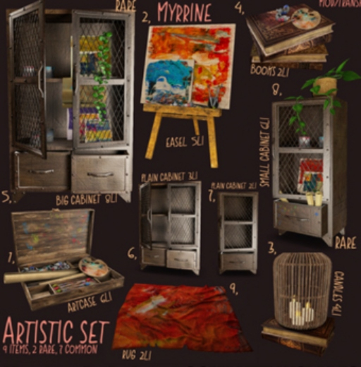 05. Myrrine. Artistic set big cabinet RARE
