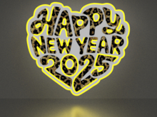 2025 Happy new year 2 Neon picture Full Permission
