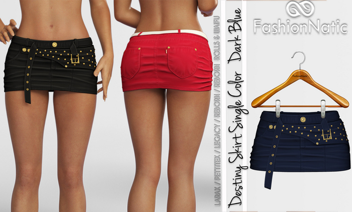 Skirt Destiny Dark Blue - Reborn, Legacy, Larax, Petitex FashionNatic