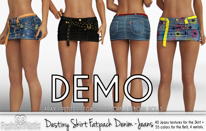 Demo Skirt Destiny Fatpack Denim - Reborn, Legacy, Larax, Petitex FashionNatic