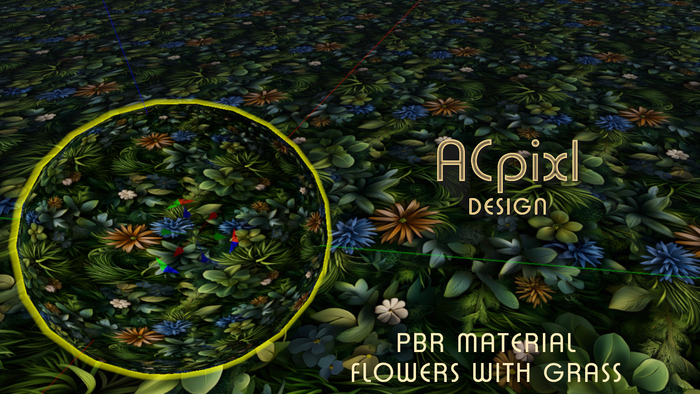Flowers with Grass Material