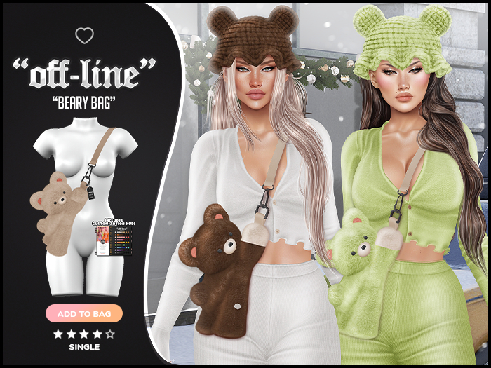 "Off-Line" x "Beary" Bag / Cream