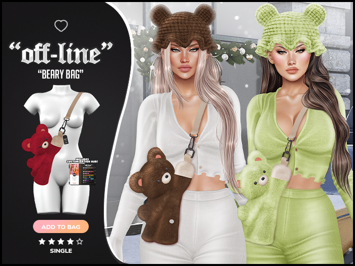 "Off-Line" x "Beary" Bag / Cherry