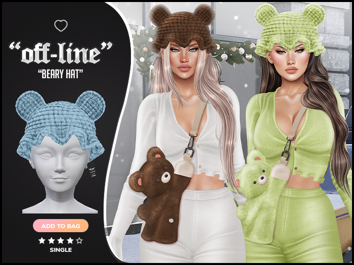 "Off-Line" x "Beary" Hat / Sky
