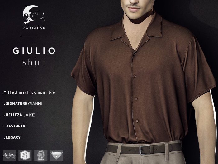 not so bad . mesh . GIULIO shirt . brown