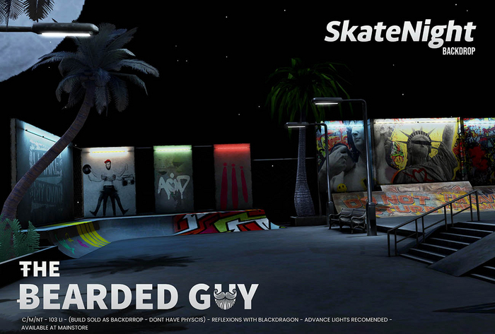 Skate Night Backdrop - The Bearded Guy