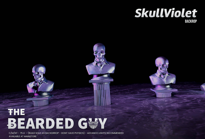 Skull Violet Backdrop - The Bearded Guy