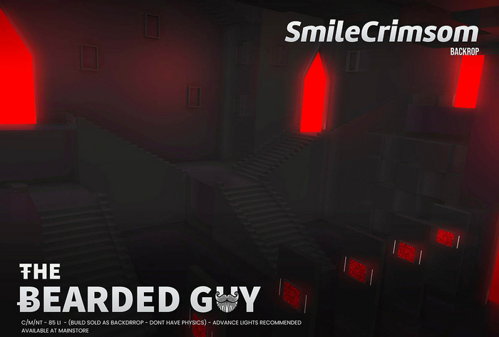 Smile Crimsom Backdrop - The Bearded Guy