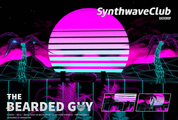 Synthwave Club Backdrop PBR - The Bearded Guy
