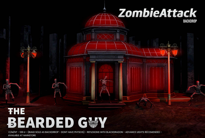 Zombie Attack Backdrop - The Bearded Guy