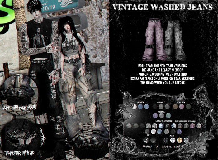 = DAE = Vintage washed jeans Y2KPACK