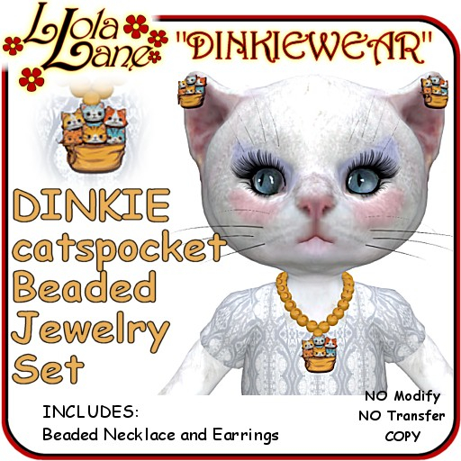 Dinkie Tiny DINKIEWEAR catspocket BEADED NECKLACE SET