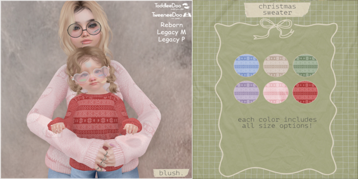 Blush. Christmas Sweater - Cream - Boxed