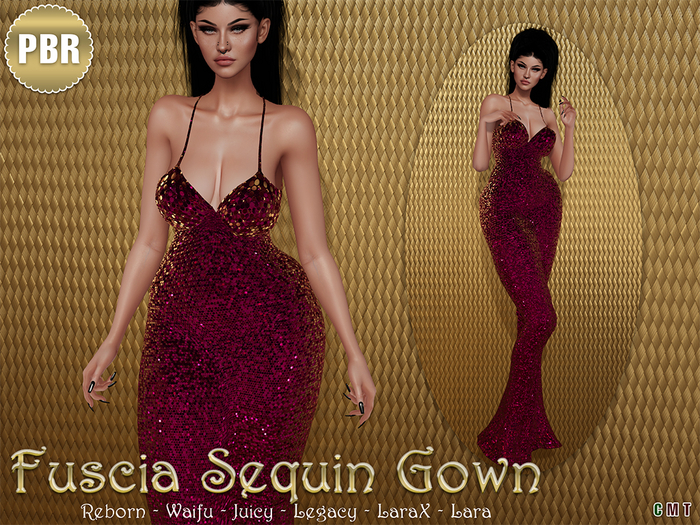 Leannah's Boutique ~ Fuscia Sequin Gown PBR *Gift*