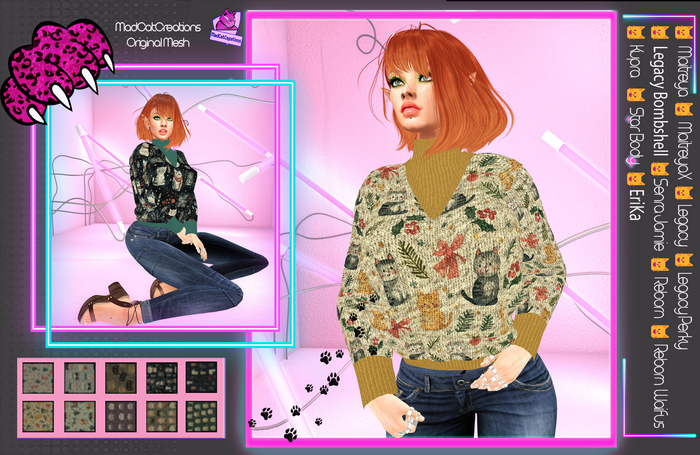 MCC - woman - Christmas Kittens sweater w turtleneck w HUD