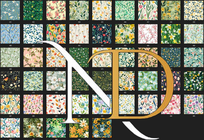 N&D Spring flowers fabric textures pack 10 Full Perm