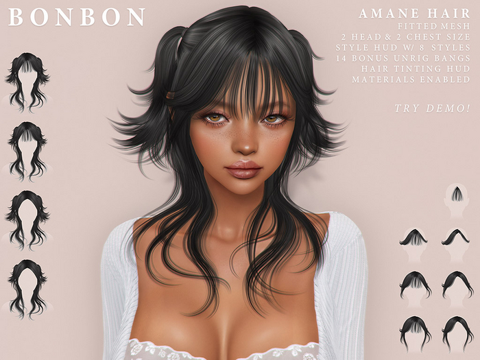 Second Life Marketplace - bonbon - amane hair (fatpack)