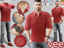 CA PROMO SIGNATURE GIANNI BELLEZA JAKE SLINK VEE OUTFIT RED