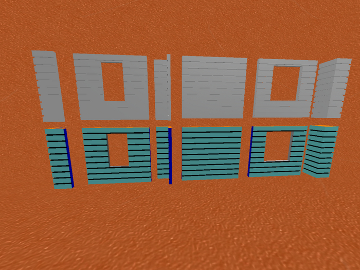 wall set with grooves