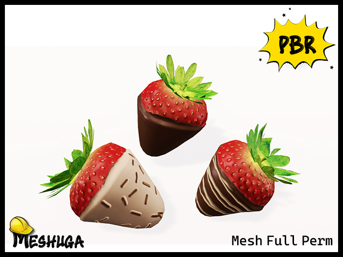 Meshuga PBR Valentines Strawberry  FULL PERM MESH
