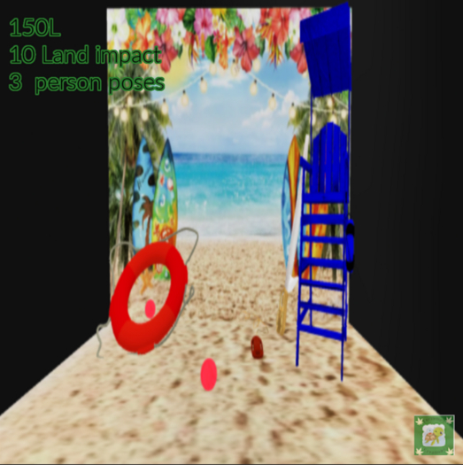 Beach scene 3 person