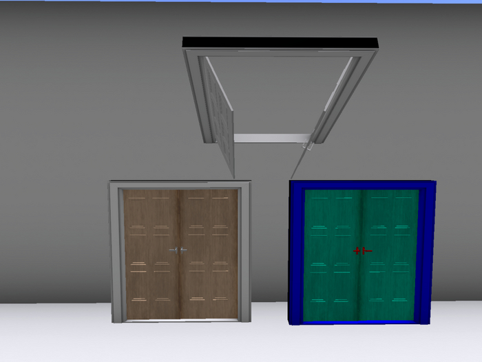 Large door with two openings