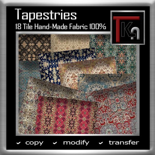 TKA-FABRIC TAPESTRIES - 18 TILE HAND MADE FABRICS