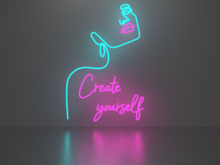 Silhouette of a girl create yourself neon sign Full Permission