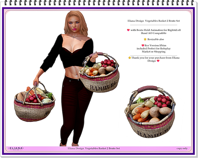 Eliana Design  Vegetables Basket 2 Bento Set