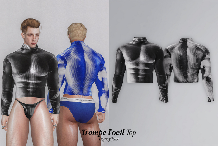 KLN SZN - Muscle Trompe l'oeil Top Black
