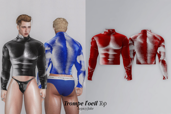 KLN SZN - Muscle Trompe l'oeil Top Red