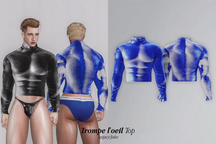 KLN SZN - Muscle Trompe l'oeil Top Blue