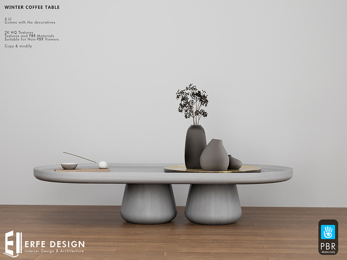 Winter coffee table White pbr 4 LI [Erfe Design] *