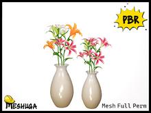 Meshuga PBR Valentines Lily Flower Vase FULL PERM MESH