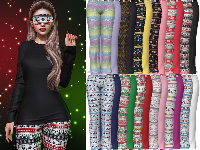 Joy Pajama Pants [Christmas Pack] - Maitreya LaraX • PetiteX • eBody Reborn