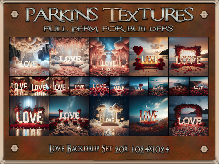 Parkins Textures - Love Backdrops Set - 20x Full Perm 1024 - Blogger, Photo, Background, Valentine, Heart, Wedding
