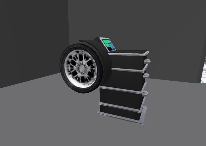 wheel balancer black and silver 4 prims