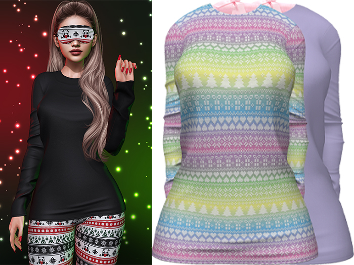 Joy Pajama Shirt [Christmas Pastel] - Maitreya LaraX • PetiteX • eBody Reborn