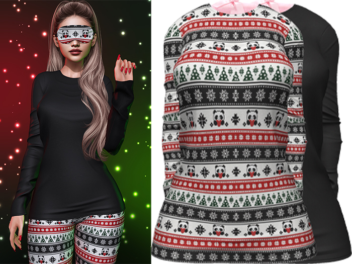 Joy Pajama Shirt [Christmas Panda] - Maitreya LaraX • PetiteX • eBody Reborn
