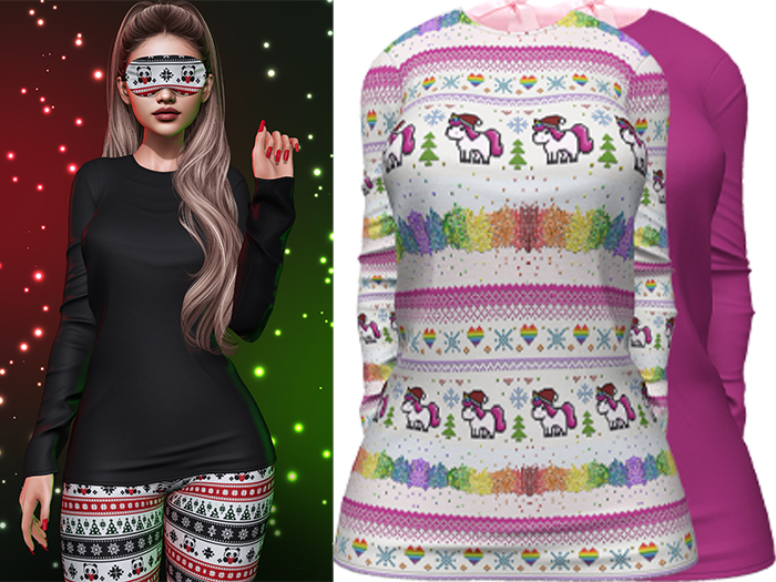 Joy Pajama Shirt [Christmas Santacorn] - Maitreya LaraX • PetiteX • eBody Reborn