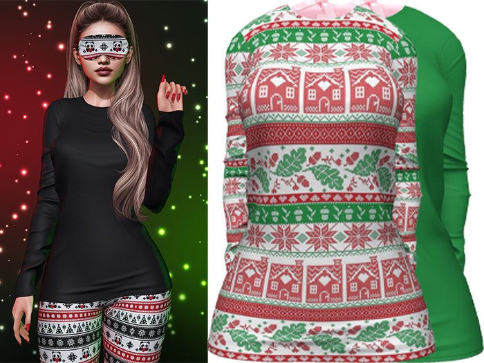 Joy Pajama Shirt [Christmas Town] - Maitreya LaraX • PetiteX • eBody Reborn