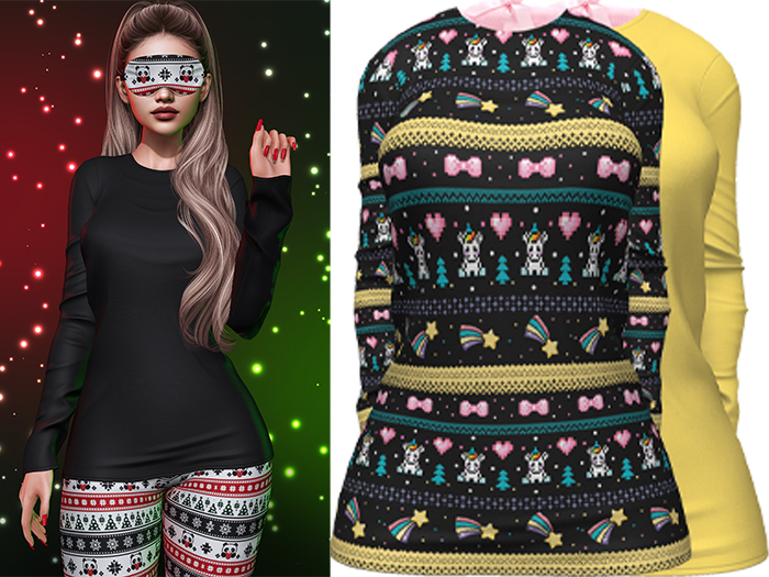 Joy Pajama Shirt [Christmas Unicorn] - Maitreya LaraX • PetiteX • eBody Reborn