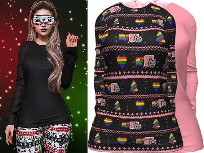 Joy Pajama Shirt [Christmas Nyan] - Maitreya LaraX • PetiteX • eBody Reborn