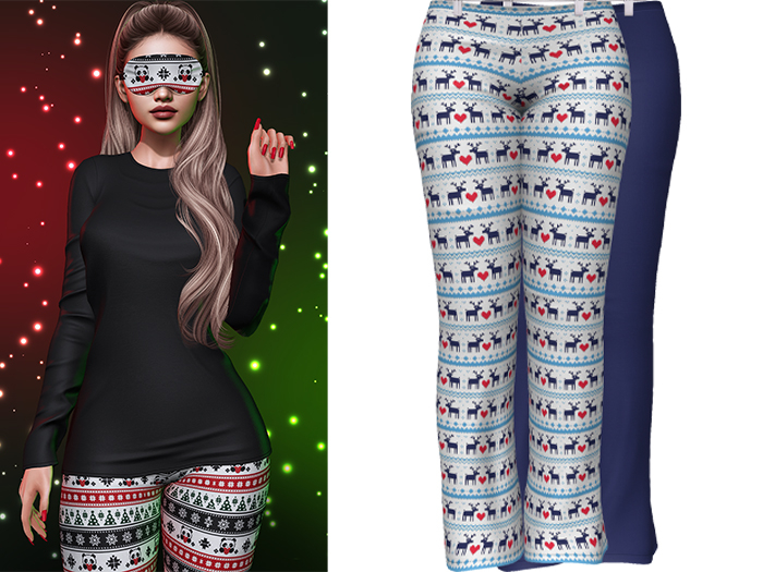 Joy Pajama Pants [Christmas Reindeer] - Maitreya LaraX • PetiteX • eBody Reborn