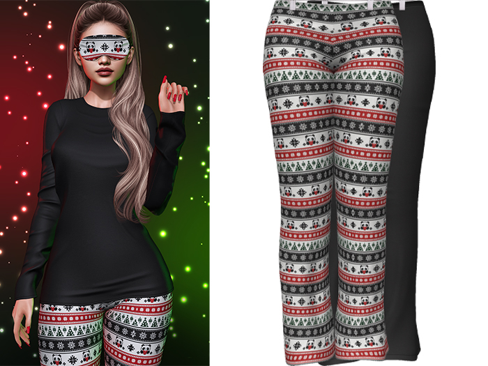 Joy Pajama Pants [Christmas Panda] - Maitreya LaraX • PetiteX • eBody Reborn